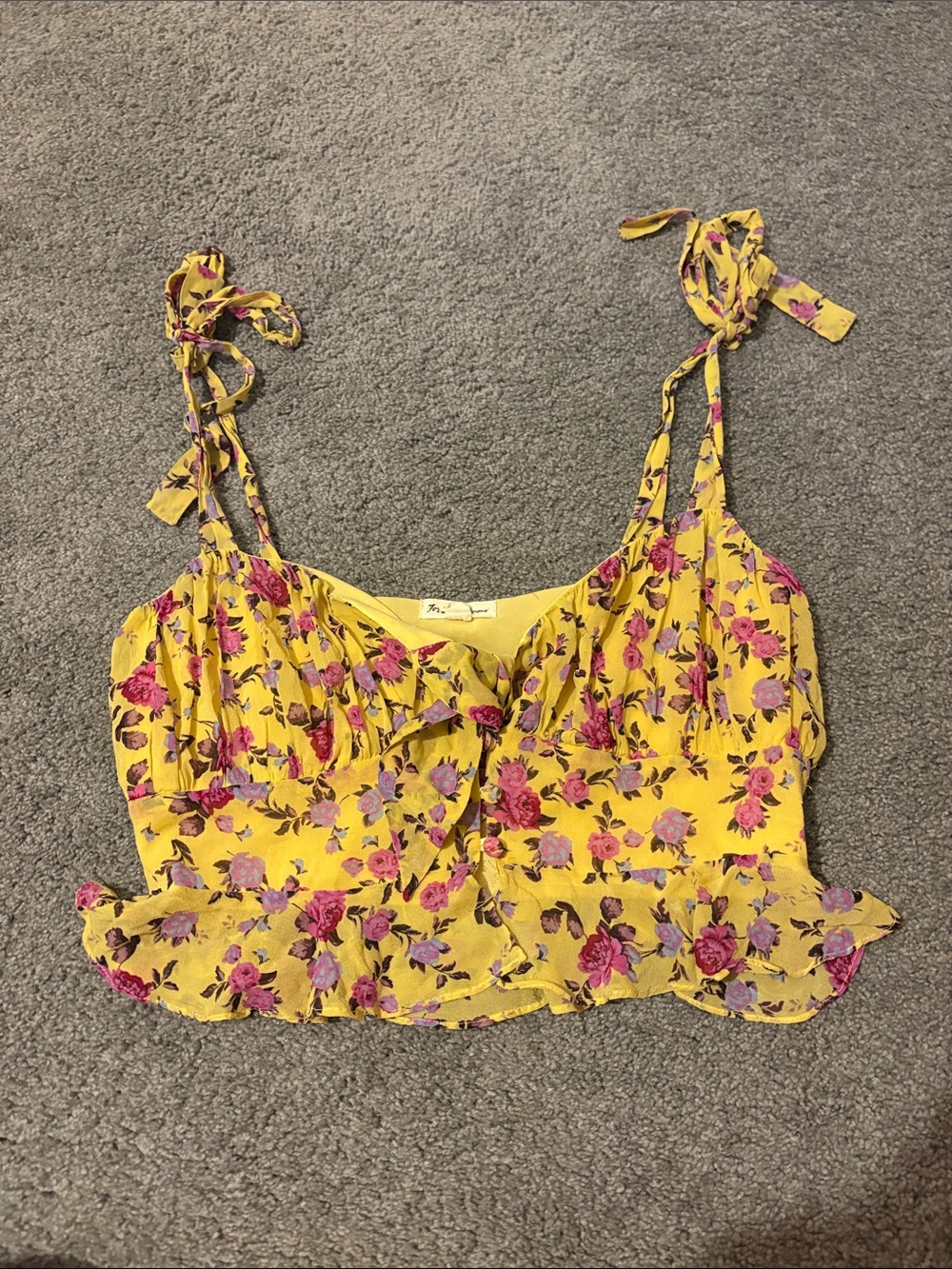 For love and lemons silk blend crop top